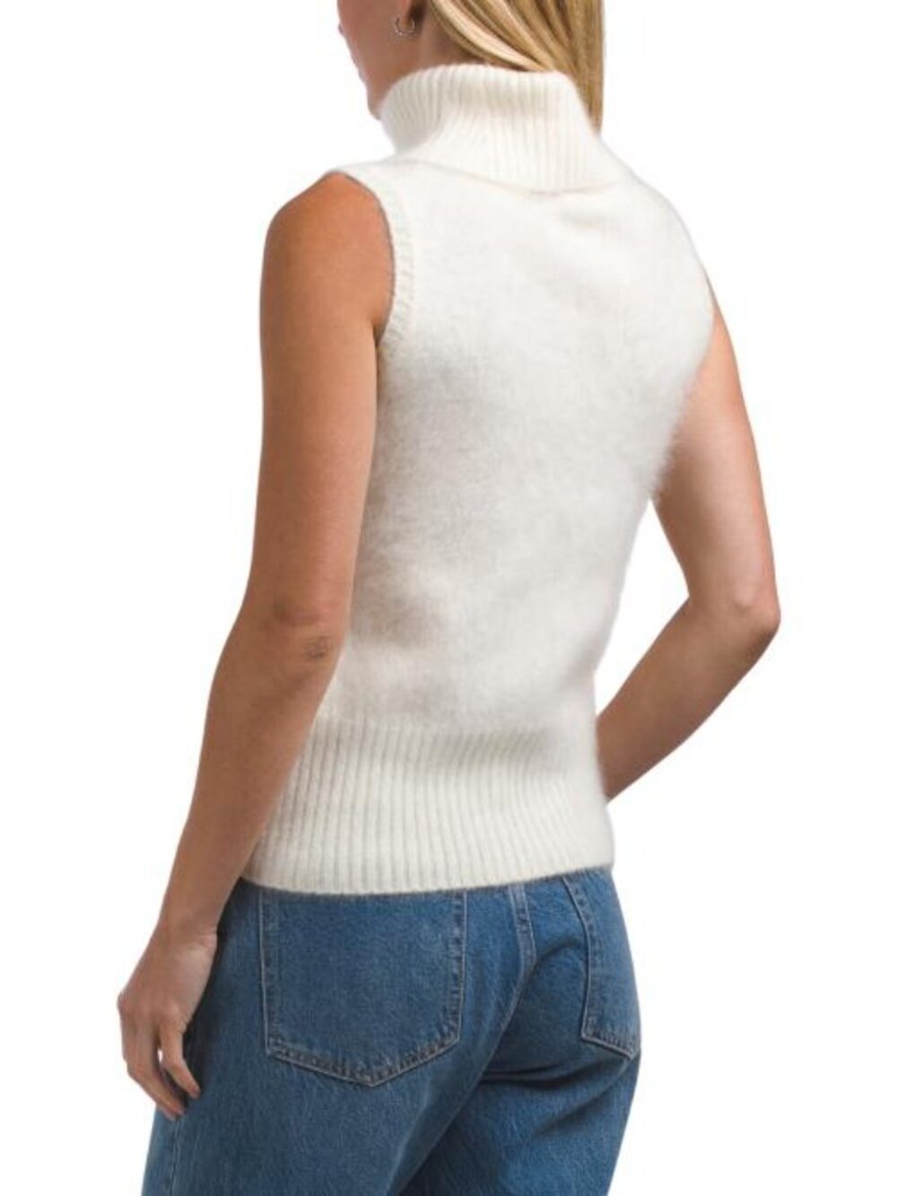 ELIE TAHARI Cashmere Sleeveless Turtleneck Sweater - Picture 2 of 3